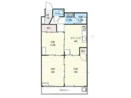 東海レジデンス(3DK/10階)の間取り写真