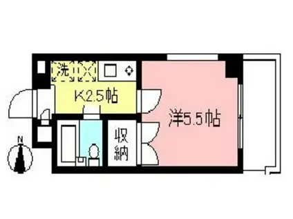 フォレスト赤堤(1K/3階)の間取り写真