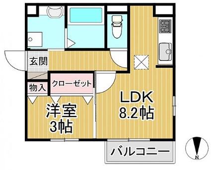 フェリオ(1LDK/1階)の間取り写真