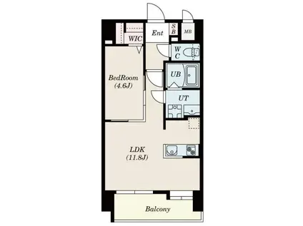 S-RESIDENCE六ツ門ABRイーストI(1LDK/7階)の間取り写真