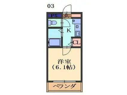 メゾンエスポワール(1K/3階)の間取り写真