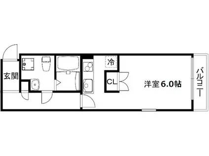 CONOIE平安(1K/3階)の間取り写真