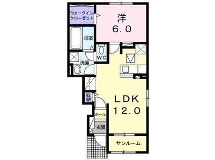 ヒールコートII(1LDK/1階)の間取り写真