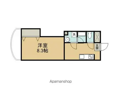 ガーデン・ハイム樗2番館(1K/4階)の間取り写真