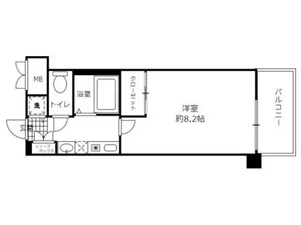 ダイドーメゾン岡本駅前(1K/4階)の間取り写真