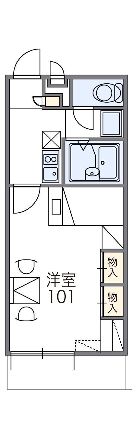 レオパレス東今宿(1K/3階)の間取り写真