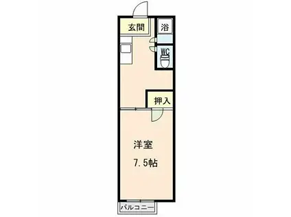 コーポハイプレース(1K/2階)の間取り写真