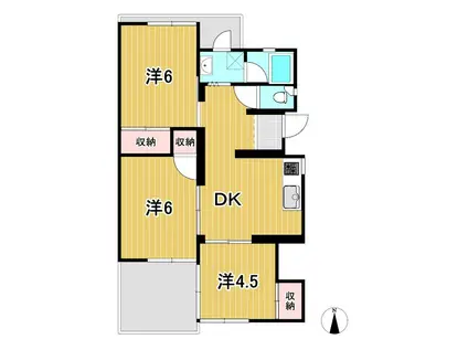 トマトハイツB(3DK/4階)の間取り写真