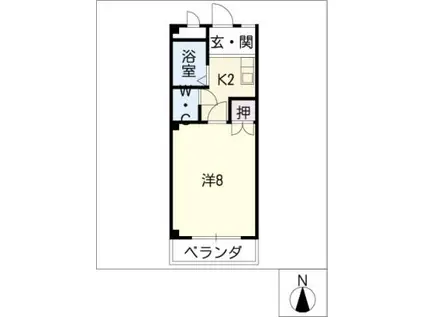 ハースヒルズ赤池III(1K/3階)の間取り写真
