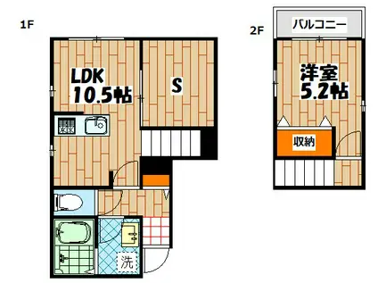 HALELEA(1SLDK/2階)の間取り写真