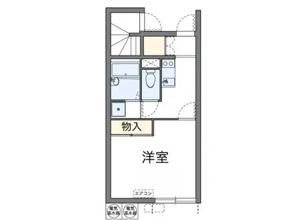レオネクストディアベルジュII(1K/1階)の間取り写真