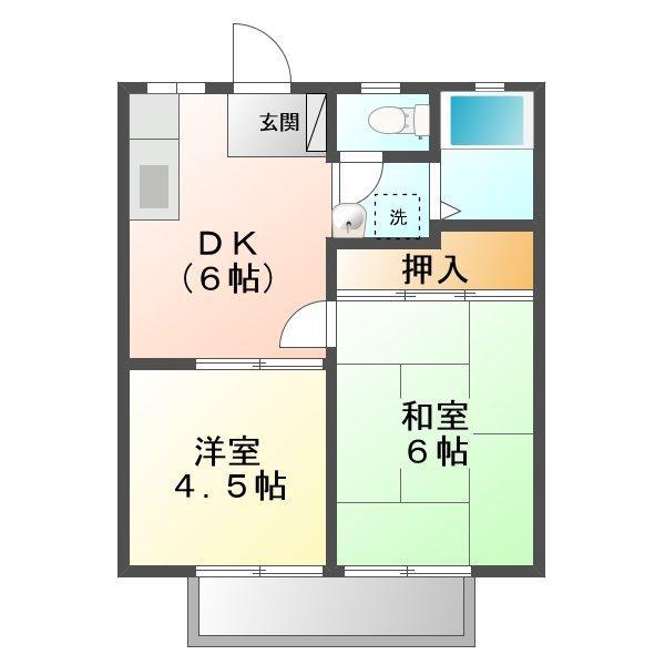 ファミール佐藤(2DK/2階)の間取り写真