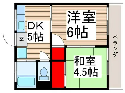 グリーンエイトA棟(2DK/2階)の間取り写真