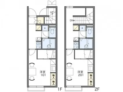 レオパレスヒルサイドメゾン(1K/2階)の間取り写真