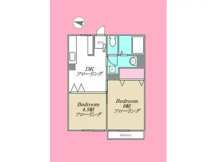 セントエムズT2(2DK/2階)の間取り写真