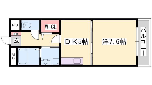 STARCOURT飯田(1DK/2階)の間取り写真
