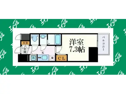 エスリード上前津セレーノ(1K/7階)の間取り写真