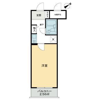 ライオンズマンション東村山第3(1K/4階)の間取り写真