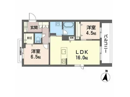 シャーメゾン壺川(2LDK/2階)の間取り写真