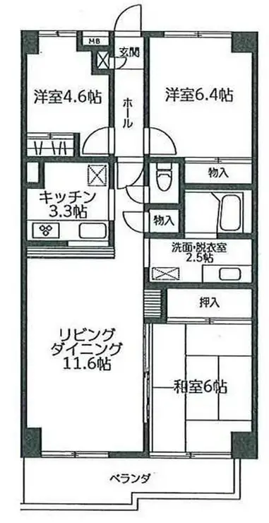 ベルデ相模大野 3階階 間取り