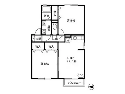 セジュールKM(2LDK/1階)の間取り写真