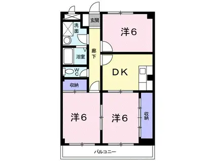 ウインドスクエア(3DK/3階)の間取り写真