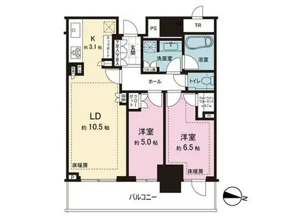 パークタワー西新宿(2LDK/11階)の間取り写真