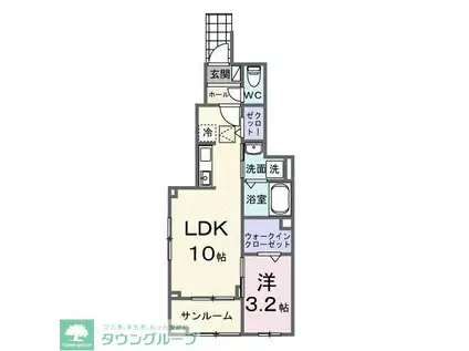 カーサ・プリ―ト(1LDK/1階)の間取り写真