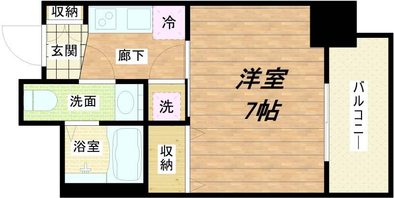 ラシュレエグゼ本町(1K/3階)の間取り写真