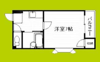 SKハイツ照ヶ丘(1K/2階)の間取り写真
