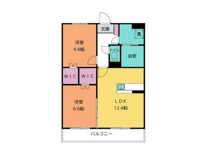 フォルテコート本郷町(2LDK/1階)の間取り写真