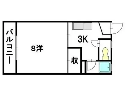 シティハウス円城寺(1K/1階)の間取り写真