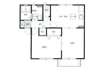 アネスティ(2DK/2階)の間取り写真