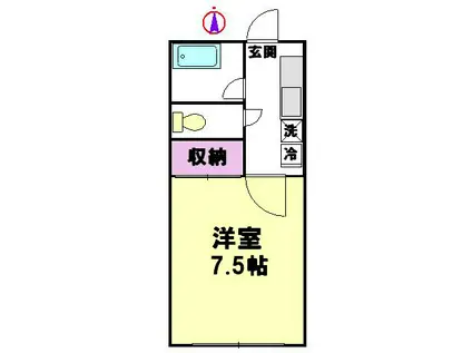 第一コーポ秀美(1K/1階)の間取り写真