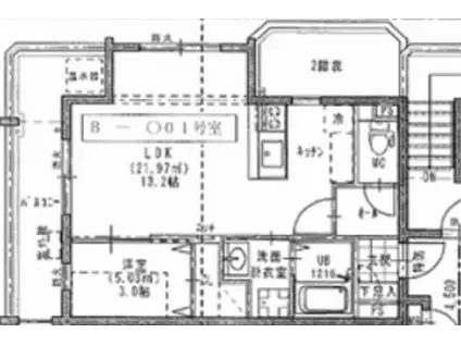 コスモ油津電器本社ビル(1LDK/2階)の間取り写真