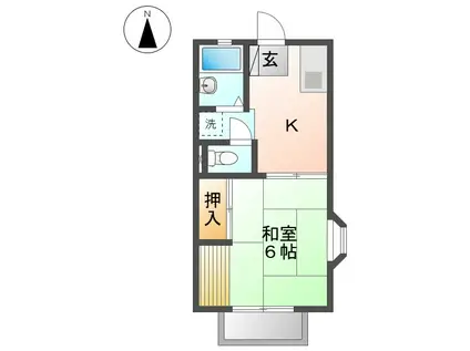 ランド 蘇原(1DK/1階)の間取り写真