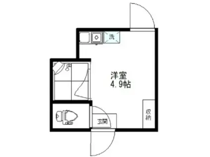 アーバンプレイスV坂上B棟(ワンルーム/1階)の間取り写真