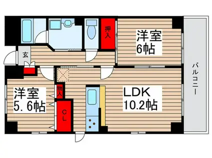 エスティメゾン妙典(2LDK/7階)の間取り写真