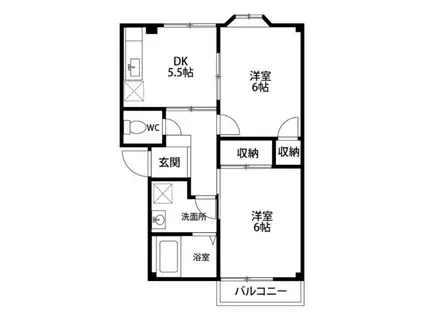 アドバンス21(2DK/1階)の間取り写真