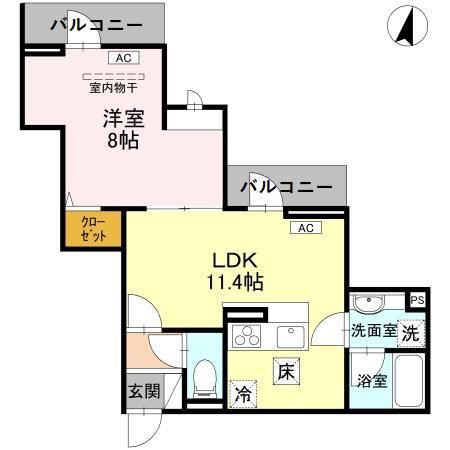 D-SERENO志木柏町(1LDK/1階)の間取り写真
