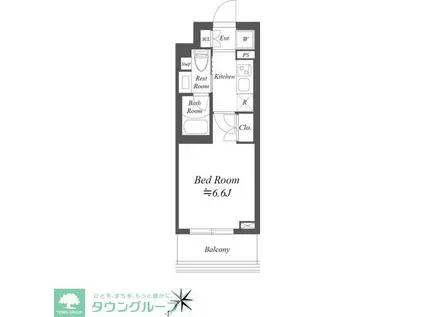 ストーリア市川行徳(1K/4階)の間取り写真