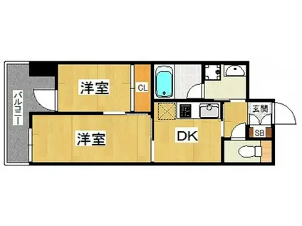 プライム香椎(1LDK/7階)の間取り写真