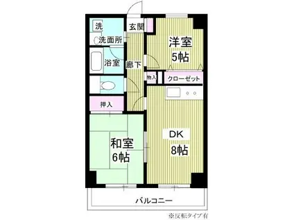 サンタパレス(2DK/2階)の間取り写真