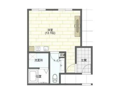 ボーベル西神島(ワンルーム/5階)の間取り写真