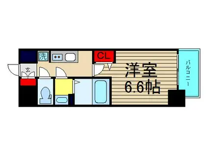 メルディア大正D.C(1K/8階)の間取り写真