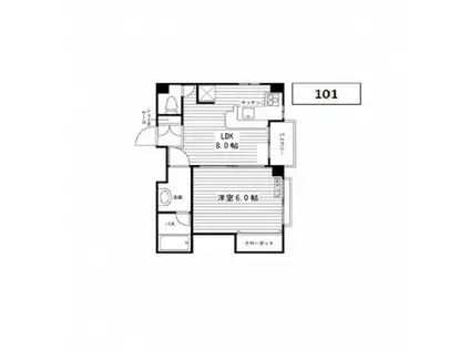 プリマベーラ洗足(1LDK/1階)の間取り写真