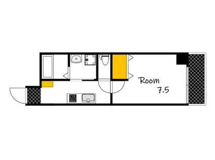 PABLO観音本町I(1K/2階)の間取り写真