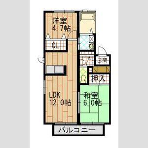 セフィラ福田町六番館(2LDK/1階)の間取り写真