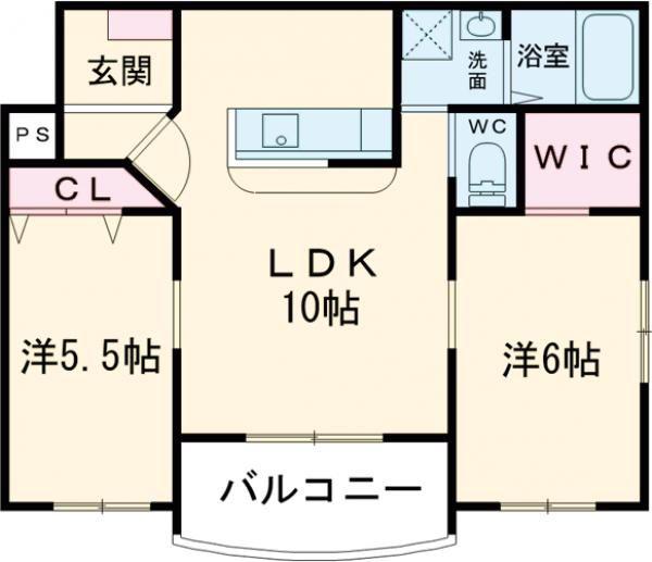 シンシア(2LDK/2階)の間取り写真