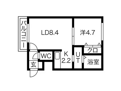 COZY PLACE琴似(1LDK/4階)の間取り写真
